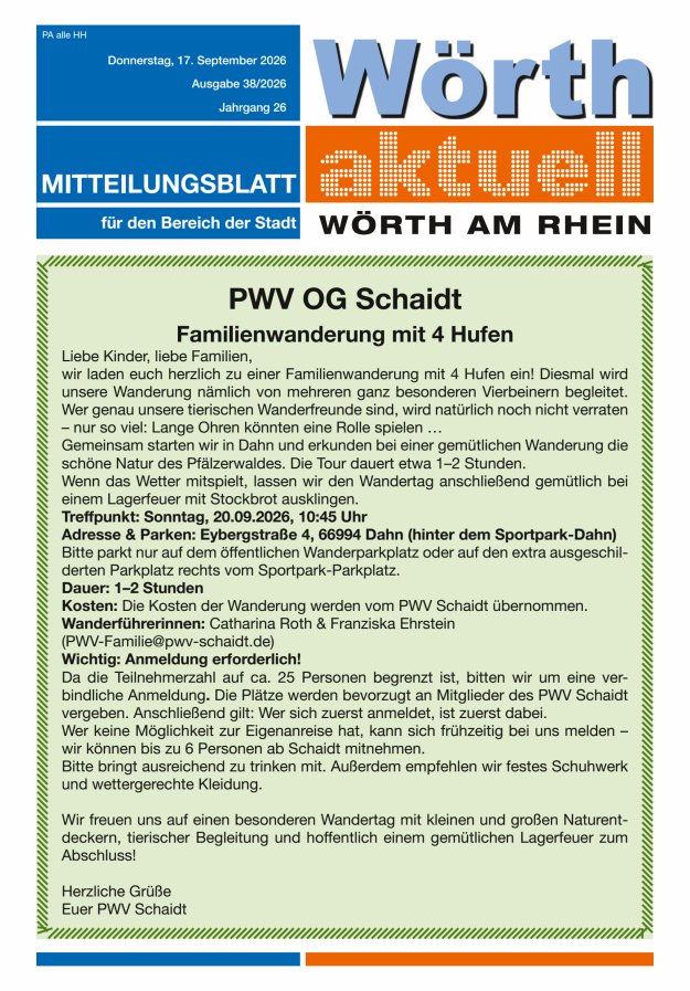 Wörth aktuell Titelblatt 35/2026