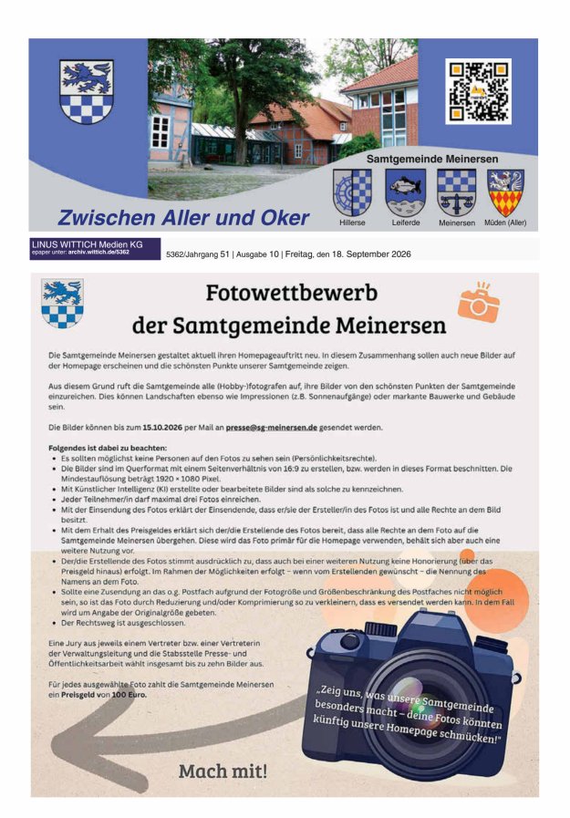 Zwischen Aller und Oker Titelblatt 10/2026