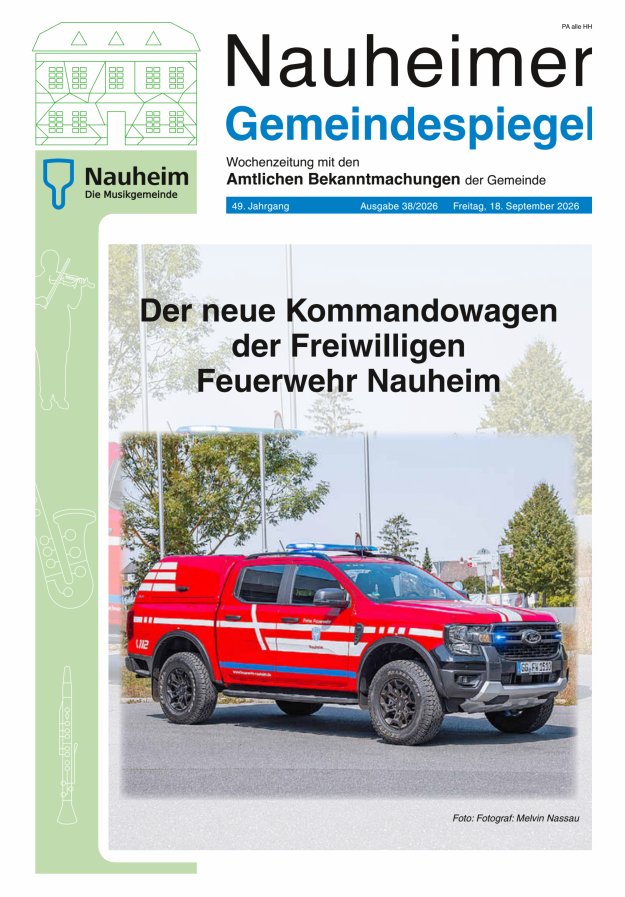 Nauheimer Gemeindespiegel Titelblatt 38/2026