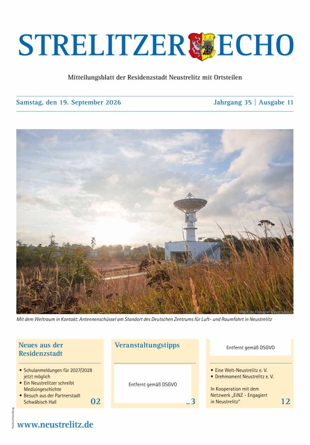 Strelitzer Echo Titelblatt 11/2026