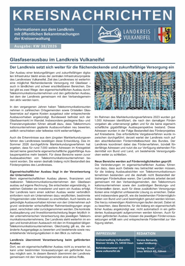 Kreisnachrichten Titelblatt 38/2026