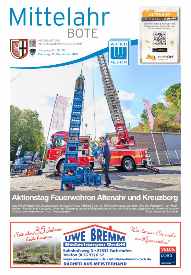Mittelahr Bote Titelblatt 38/2026