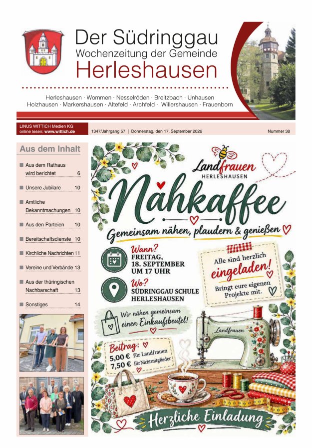 Der Südringgau Titelblatt 38/2026