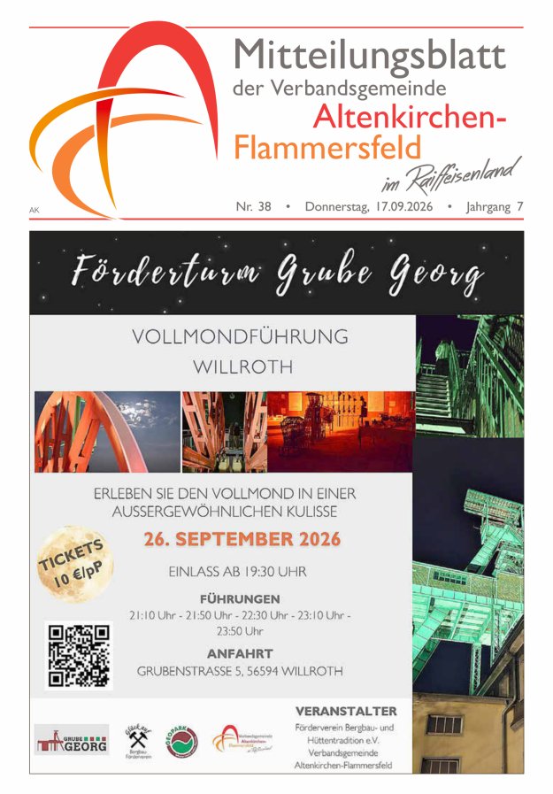 Mitteilungsblatt Verbandsgemeinde Altenkirchen-Flammersfeld Titelblatt 38/2026
