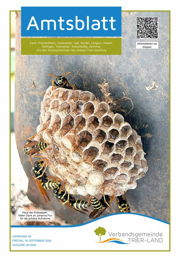 Amtsblatt VG Trier-Land Titelblatt 38/2026