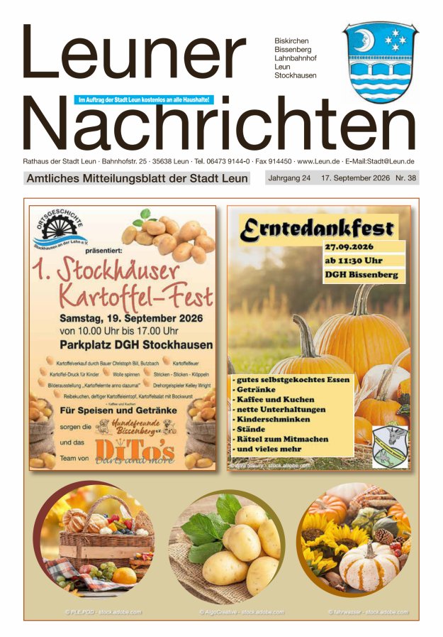 Leuner Nachrichten Titelblatt 38/2026