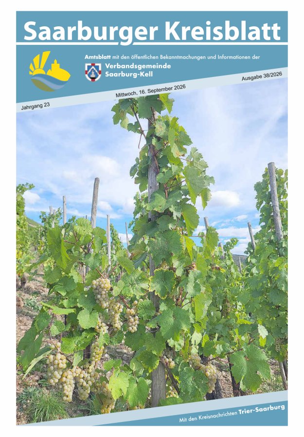 Saarburger Kreisblatt Titelblatt 38/2026