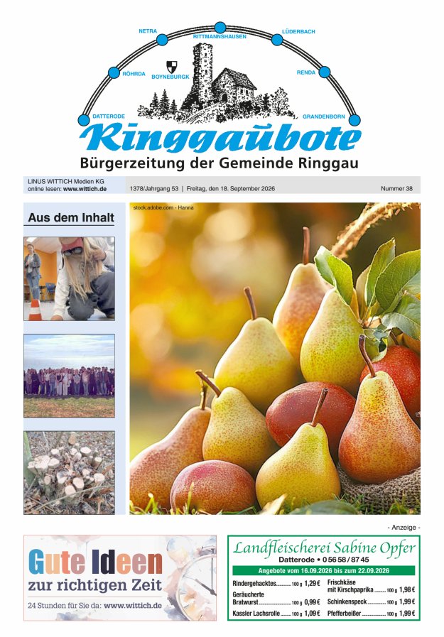 Ringgaubote Titelblatt 38/2026