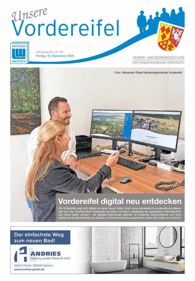 Mitteilungsblatt Vordereifel - Heimat- u Bürgerzeitung der VG Vordereifel Titelblatt 38/2026