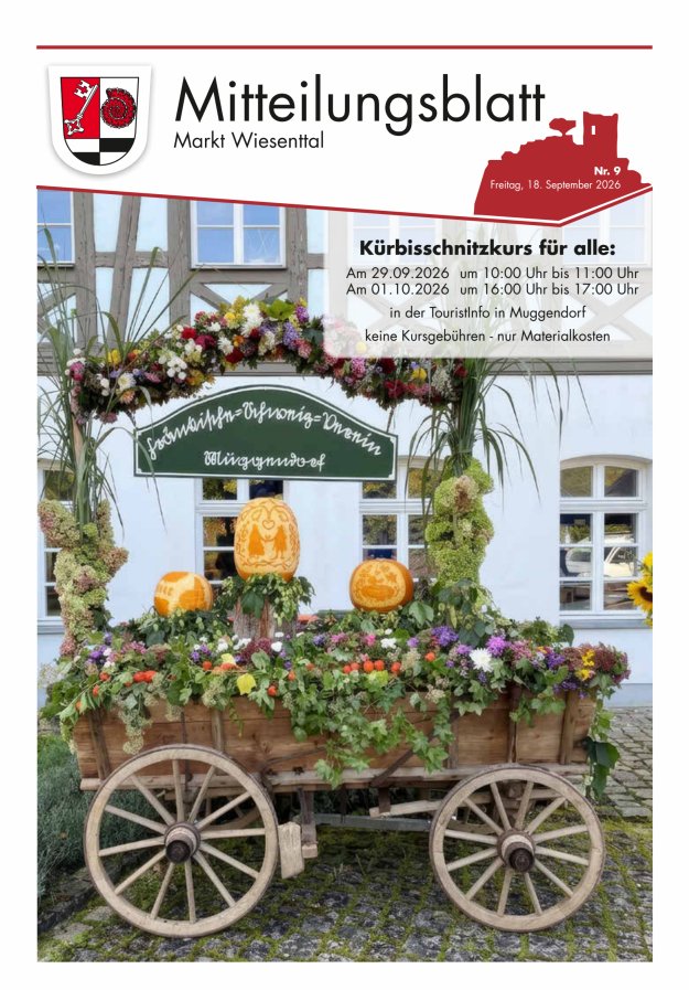 Mitteilungsblatt Markt Wiesenttal Titelblatt 09/2026