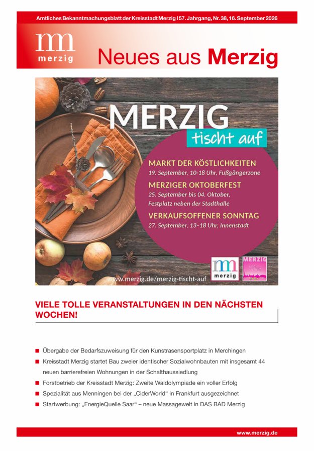 Neues aus Merzig Titelblatt 38/2026