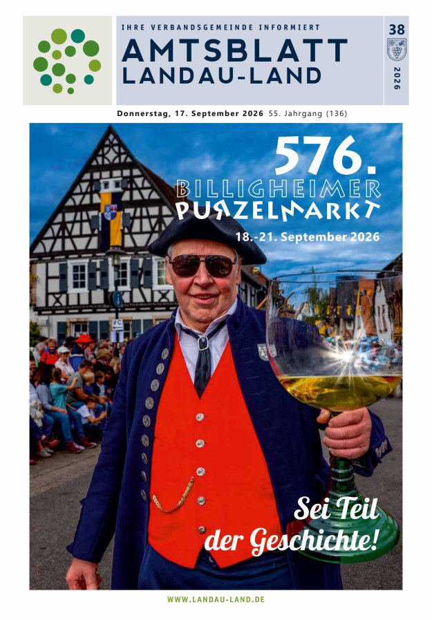 Amtsblatt VG Landau-Land Titelblatt 38/2026