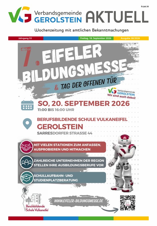 Verbandsgemeinde Gerolstein aktuell Titelblatt 38/2026