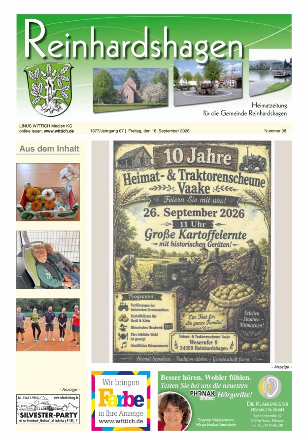 Unser Blättchen Titelblatt 38/2026