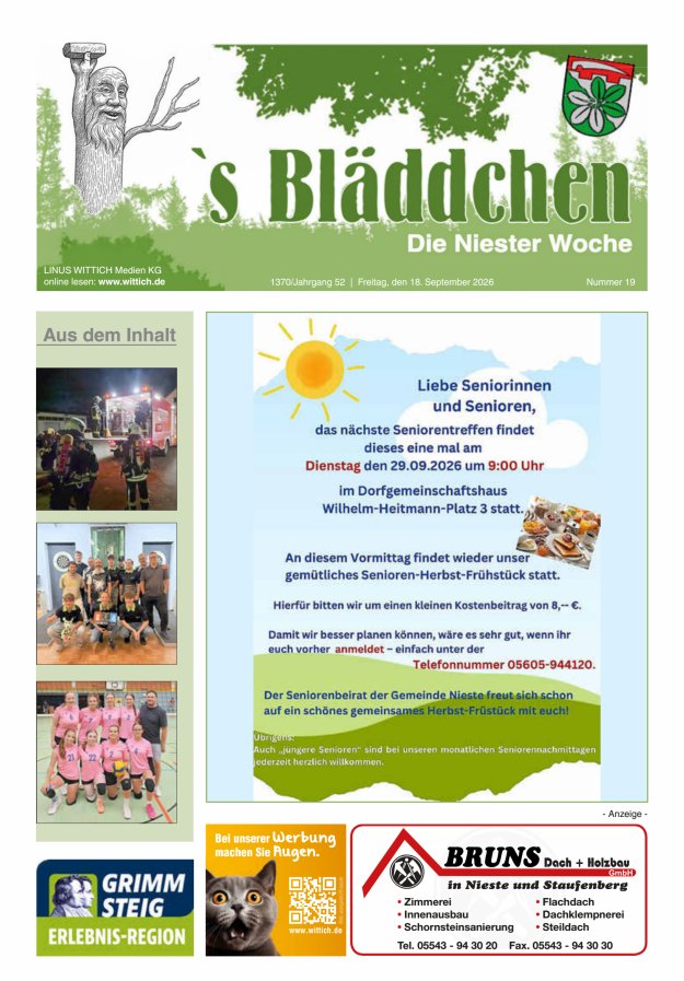 Niester Woche Titelblatt 19/2026