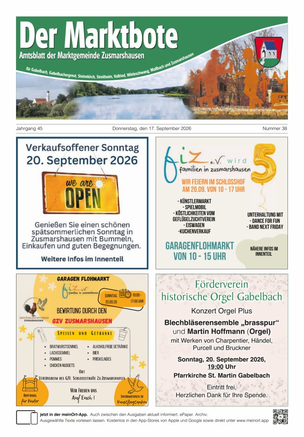 Zusmarshausen - Der Marktbote Titelblatt 38/2026