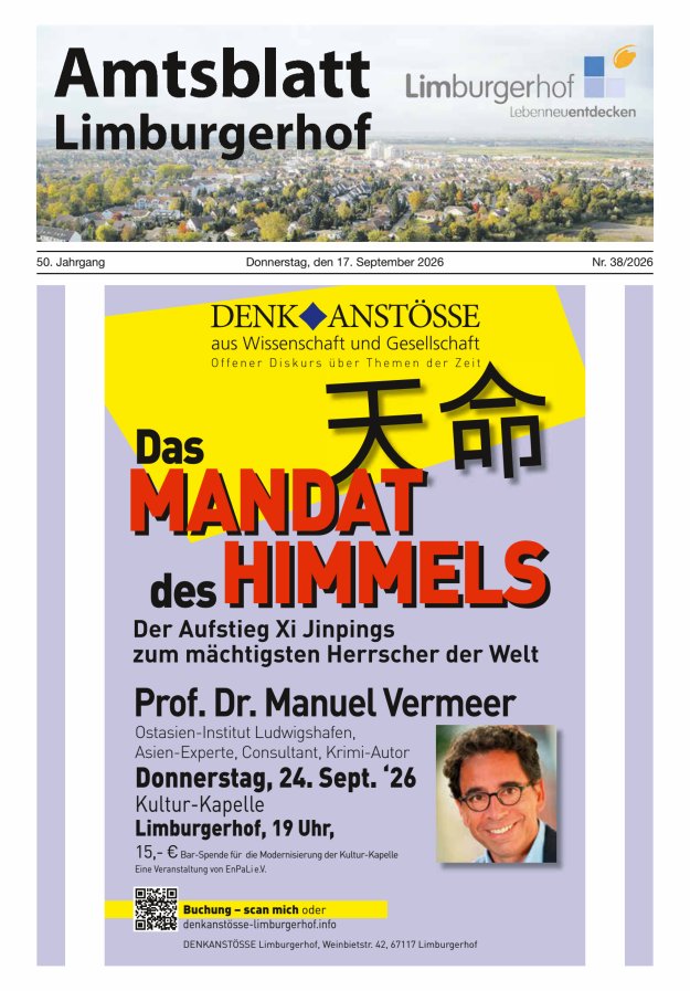Amtsblatt Limburgerhof Titelblatt 38/2026