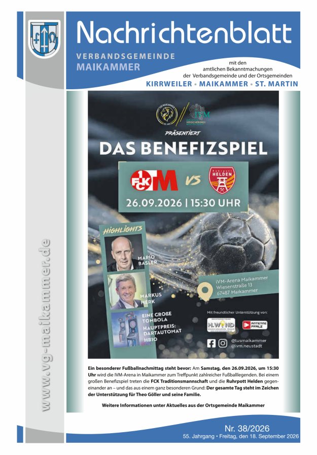Nachrichtenblatt VG Maikammer Titelblatt 38/2026
