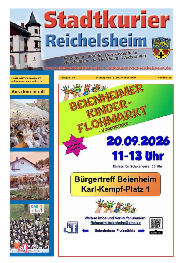 Stadtkurier Reichelsheim Titelblatt 38/2026