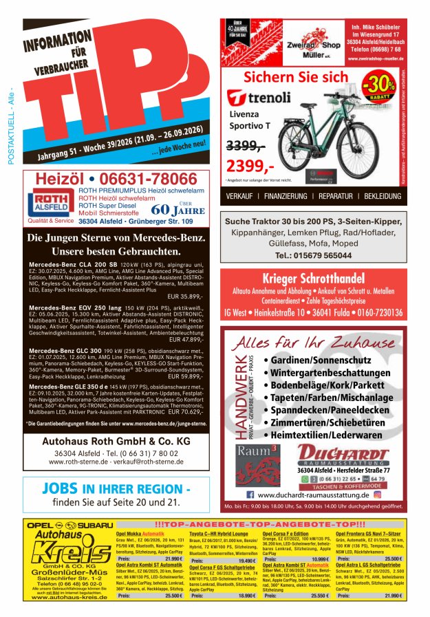 Tipp Vogelsberg Titelblatt 39/2026