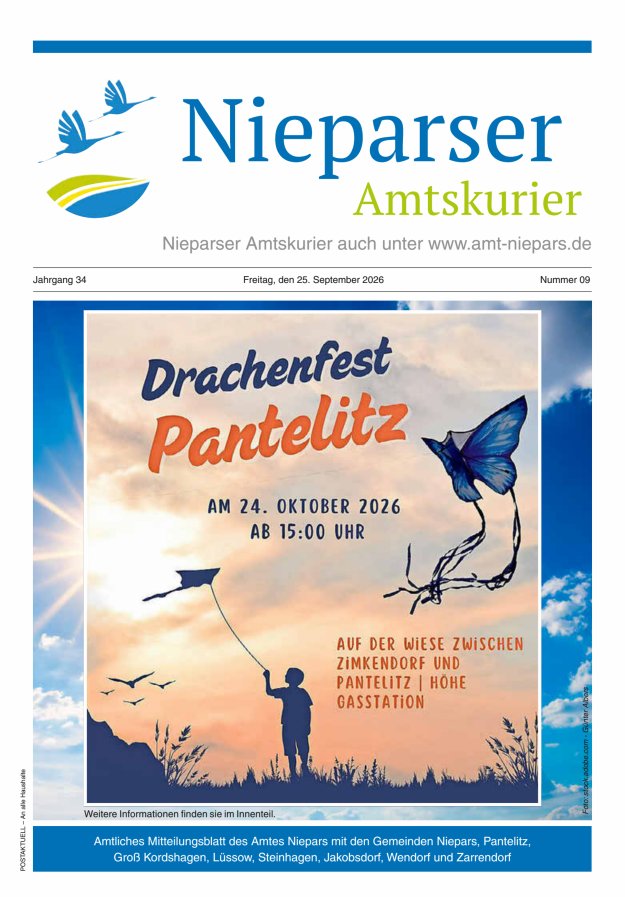 Nieparser Amtskurier Titelblatt 09/2026