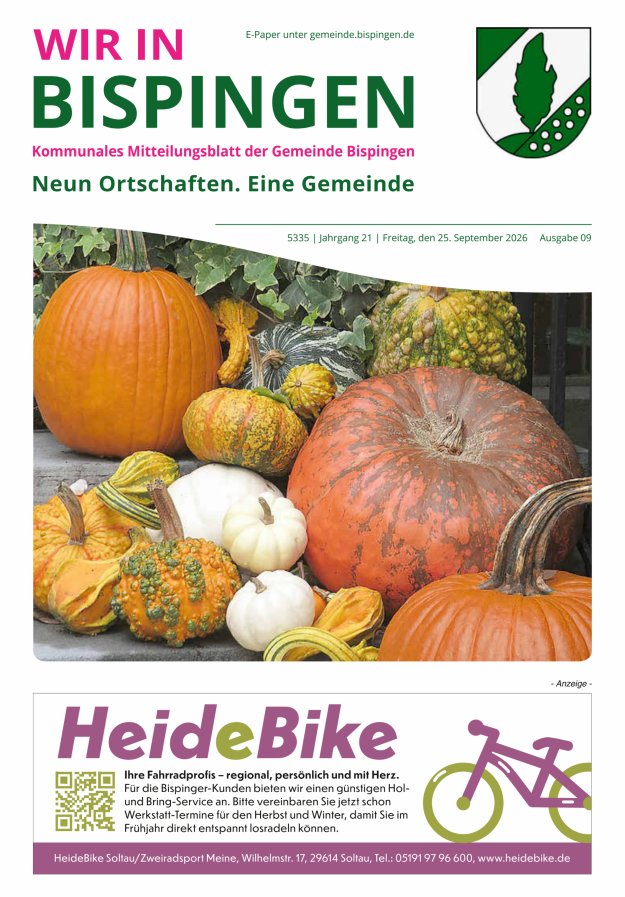 Wir in Bispingen Titelblatt 09/2026