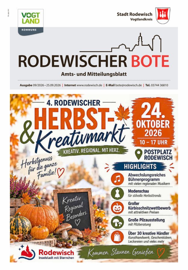 Rodewischer Bote Titelblatt 08/2026