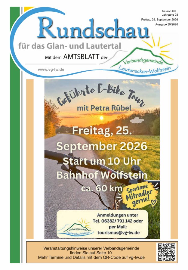 Rundschau für das Glan- und Lautertal Titelblatt 39/2026