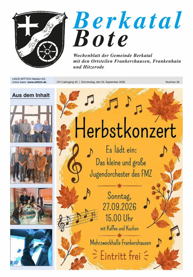 Berkatal Bote Titelblatt 39/2026