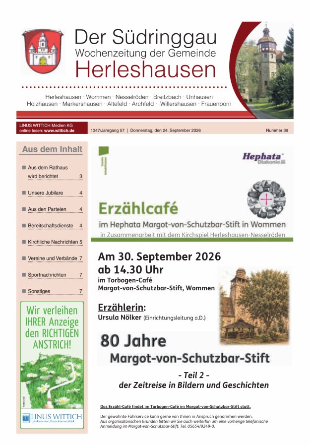 Der Südringgau Titelblatt 39/2026
