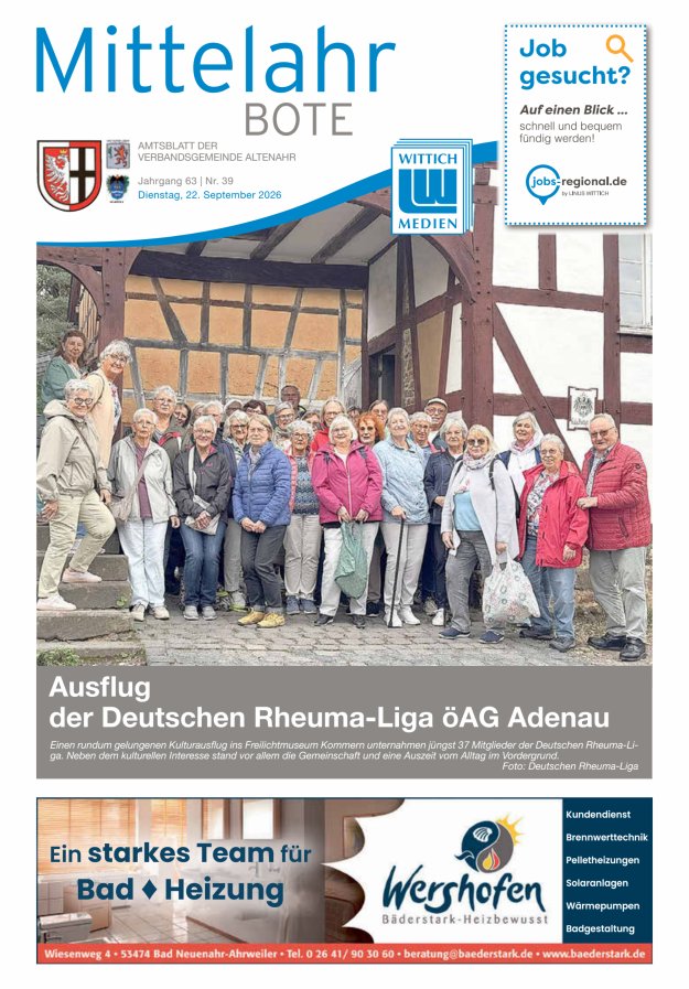 Mittelahr Bote Titelblatt 39/2026