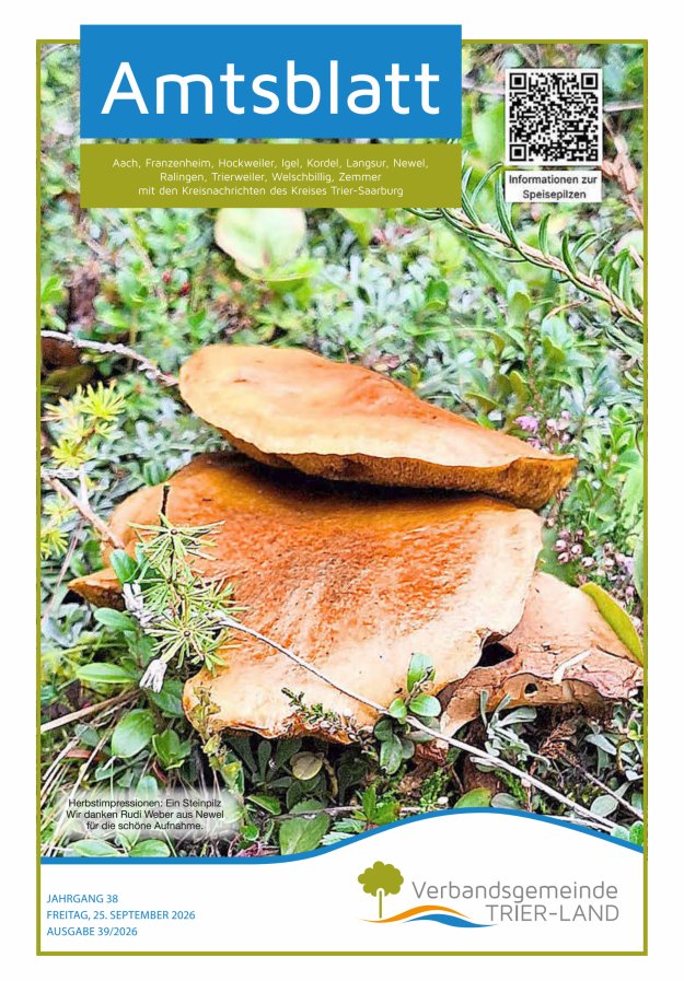 Amtsblatt VG Trier-Land Titelblatt 39/2026