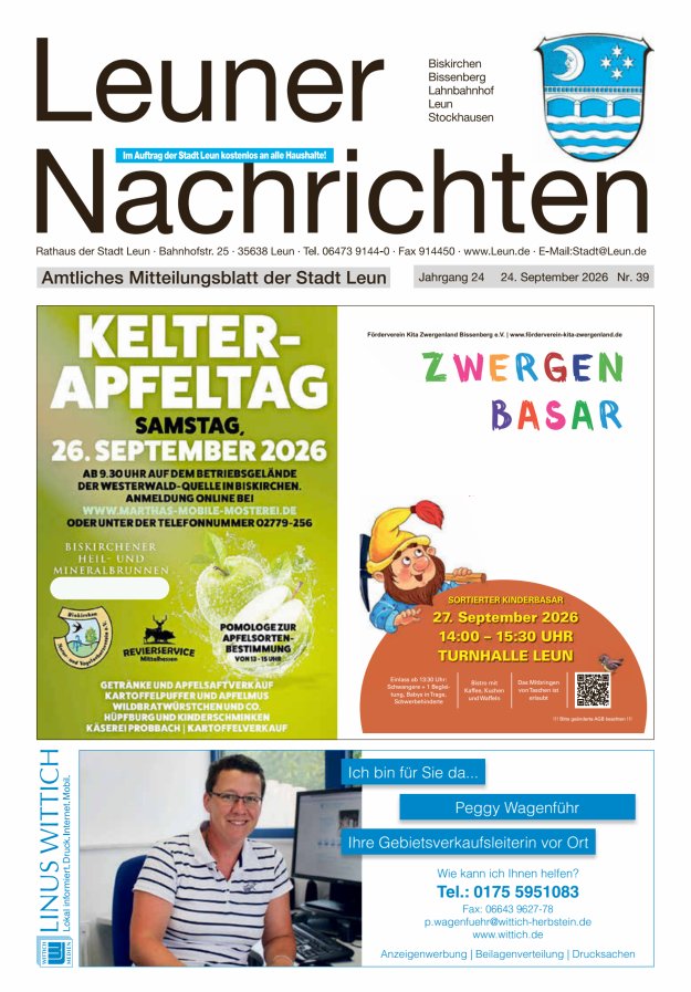 Leuner Nachrichten Titelblatt 39/2026