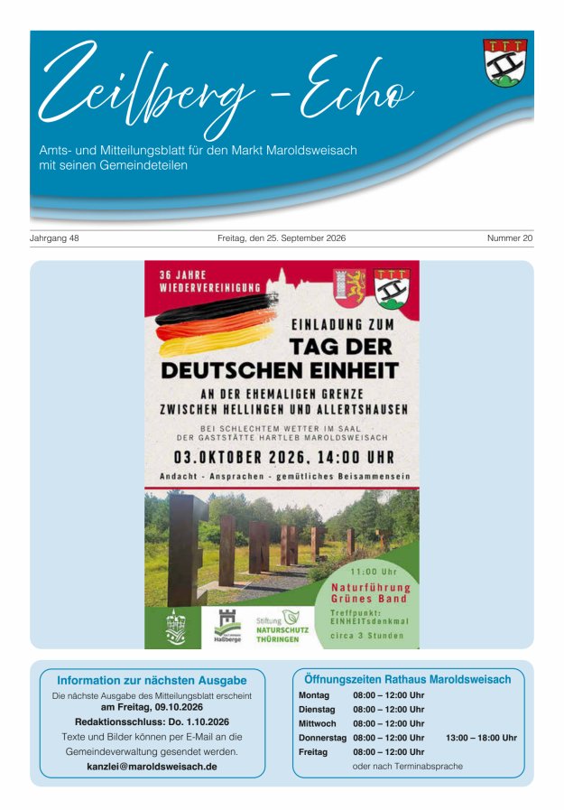 Zeilberg-Echo Titelblatt 20/2026