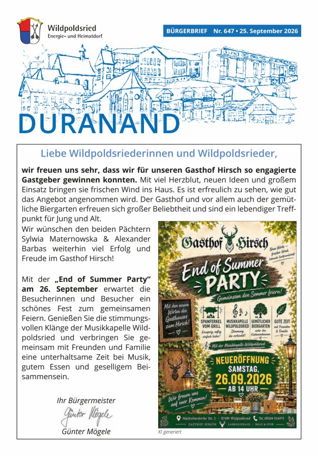 Wildpoldsrieder Duranand Titelblatt 647/2026