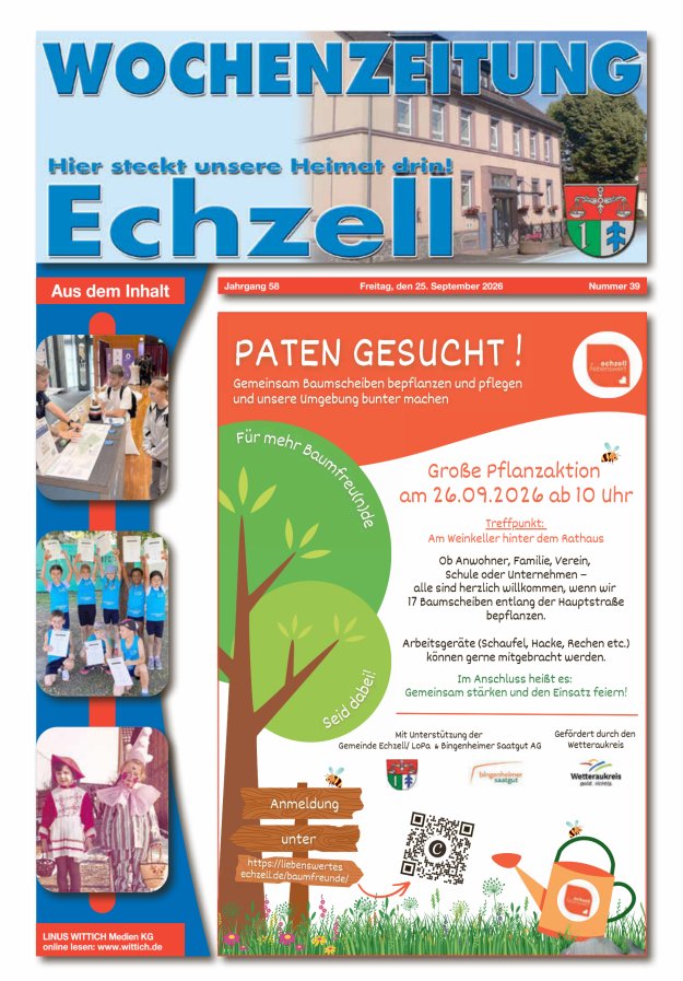 Wochenzeitung für die Gemeinde Echzell Titelblatt 39/2026