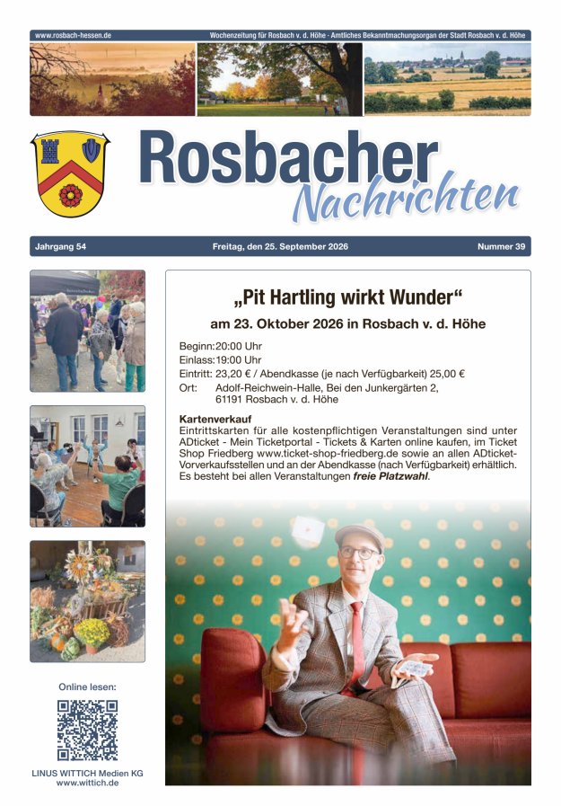 Rosbacher Nachrichten Titelblatt 39/2026