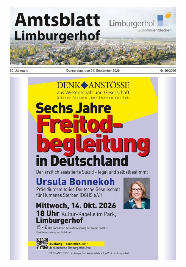 Amtsblatt Limburgerhof Titelblatt 39/2026