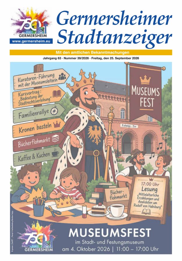 Germersheimer Stadtanzeiger Titelblatt 39/2026