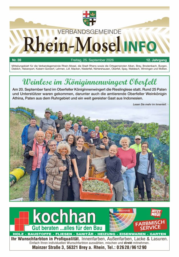 Rhein-Mosel Info Titelblatt 39/2026
