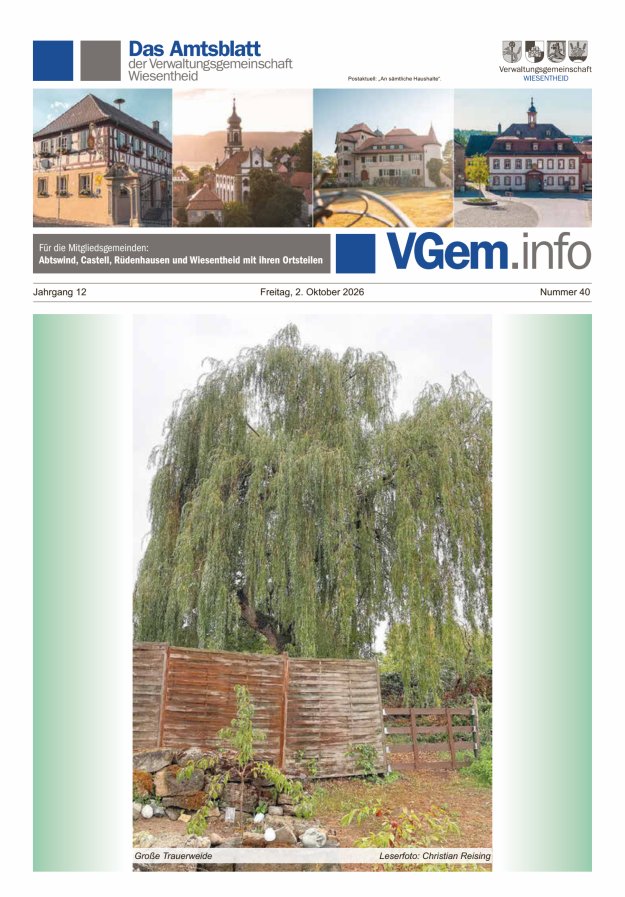Wiesentheid Titelblatt 40/2026