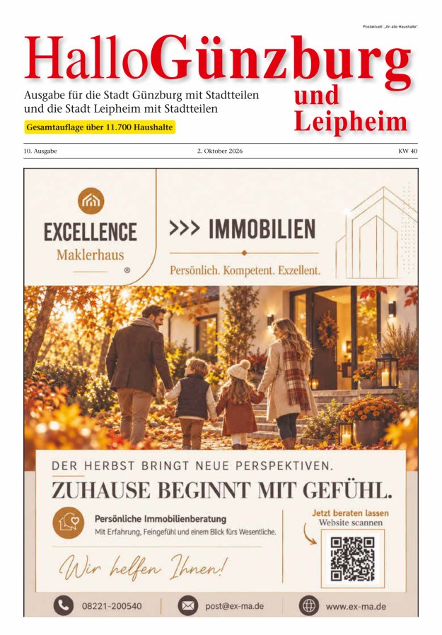 Informationen für die Bürger der Stadt Günzburg und ihrer Stadtteile Titelblatt 10/2026