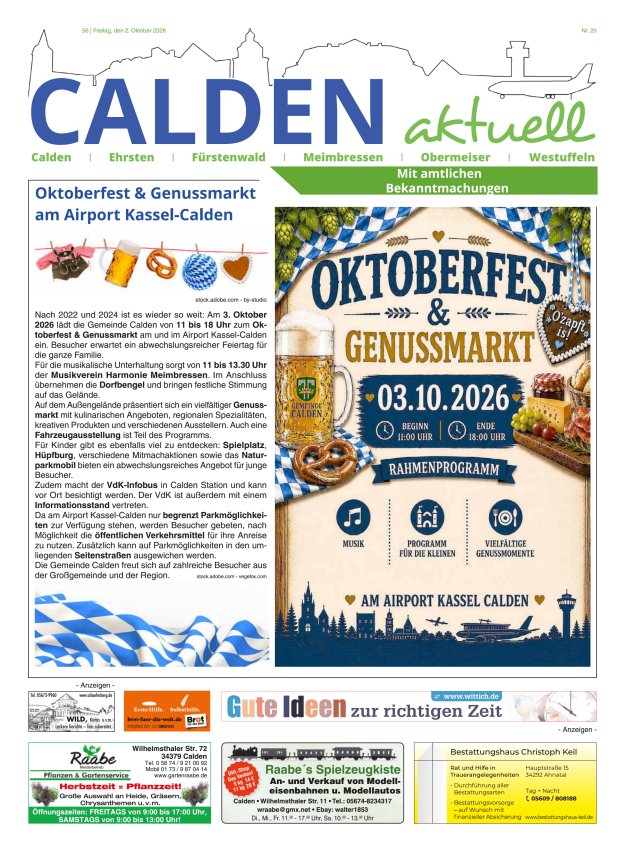 Calden aktuell Titelblatt 20/2026