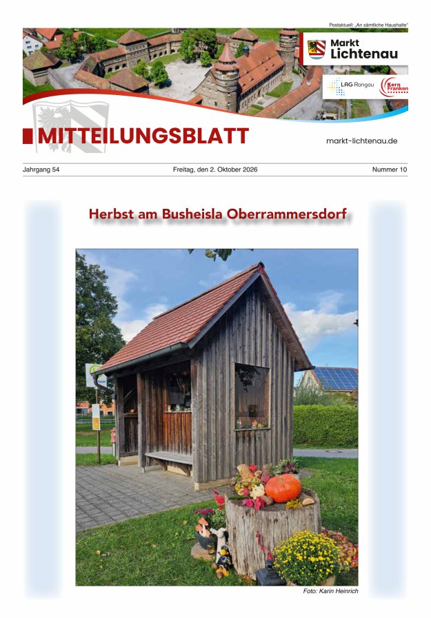 Markt Lichtenau in Bayern Titelblatt 10/2026