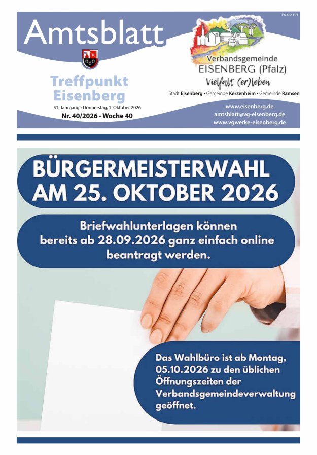Treffpunkt Eisenberg Titelblatt 40/2026