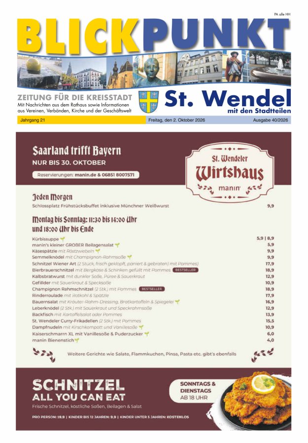 Blickpunkt St Wendel Titelblatt 34/2026