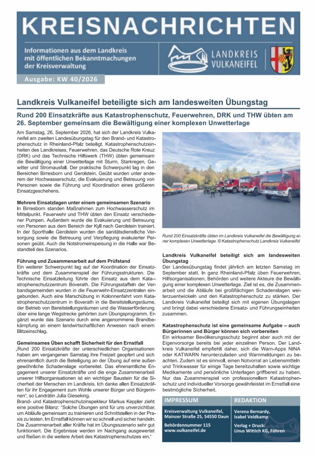 Kreisnachrichten Titelblatt 40/2026