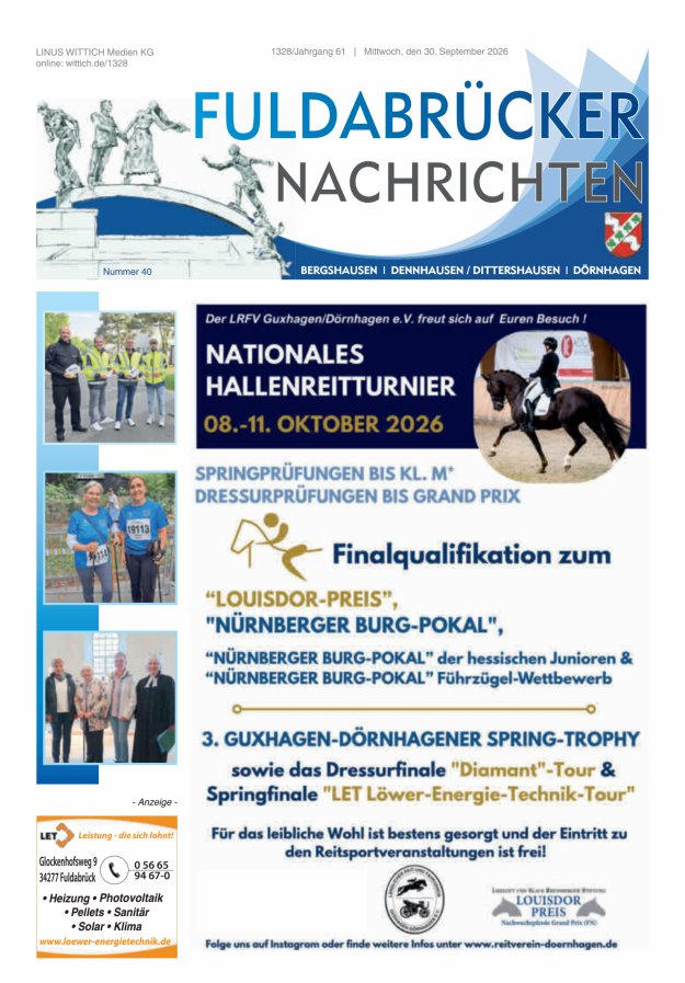 Fuldabrücker Nachrichten Titelblatt 40/2026