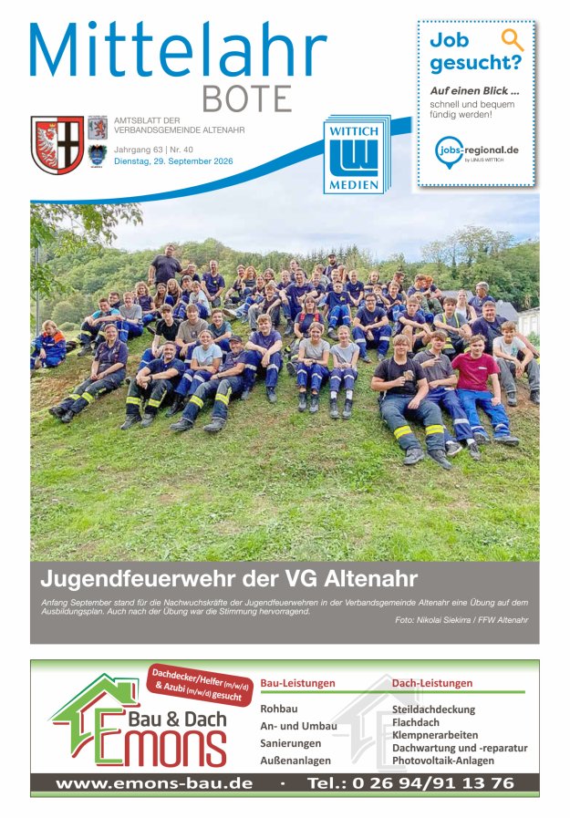 Mittelahr Bote Titelblatt 40/2026