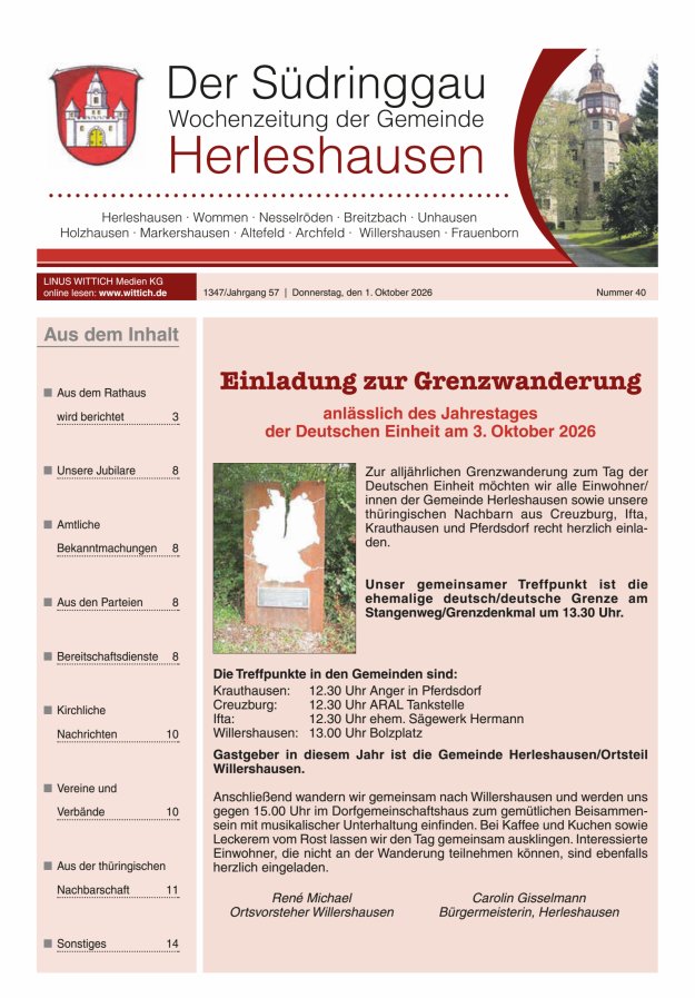Der Südringgau Titelblatt 40/2026